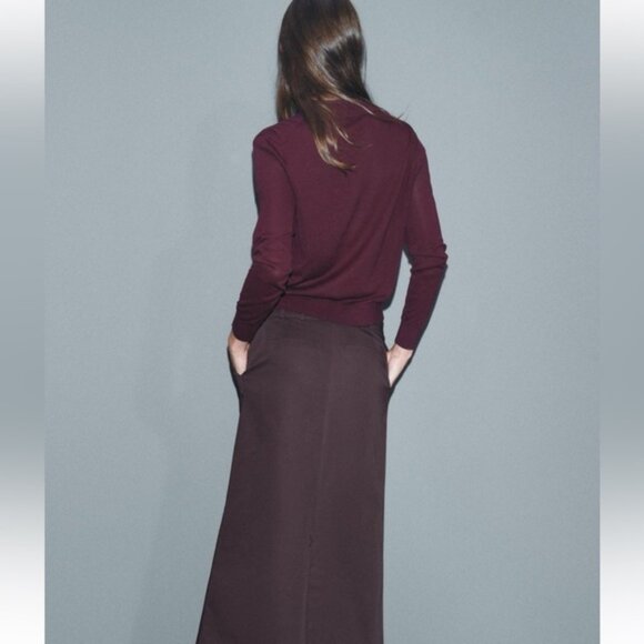 ZARA BUTTONED KNIT POLO TOP - Picture 6 of 9